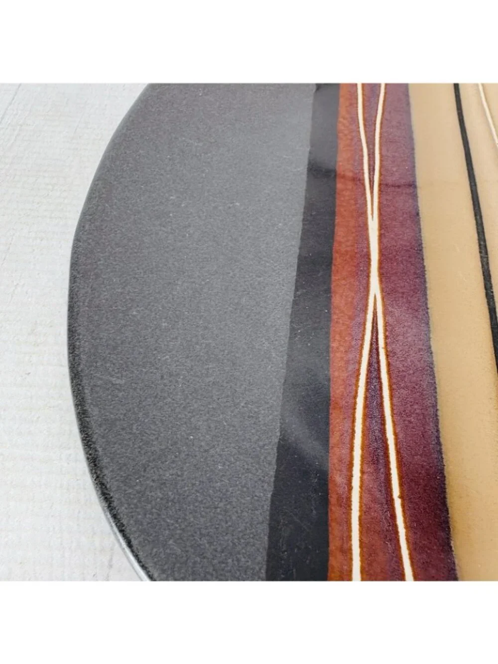 Home Trends BAZAAR BROWN Stoneware Square Tan Stripe Coupe Dinner Plate Set of 4